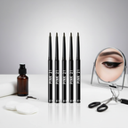 5-Pack Waterproof & Sweat-Proof Black Eyeliner Pencil -Long-Lasting, Smudge-ProofFor Bold Eye Makeup, EasyGlide Formula for Perf