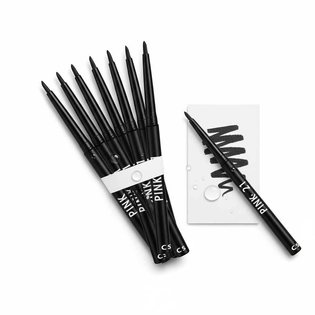 5-Pack Waterproof & Sweat-Proof Black Eyeliner Pencil -Long-Lasting, Smudge-ProofFor Bold Eye Makeup, EasyGlide Formula for Perf